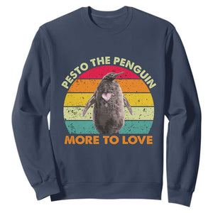 Pesto The Penguin Sweatshirt More To Love Vintage Sunset Retro TS11 Navy Print Your Wear