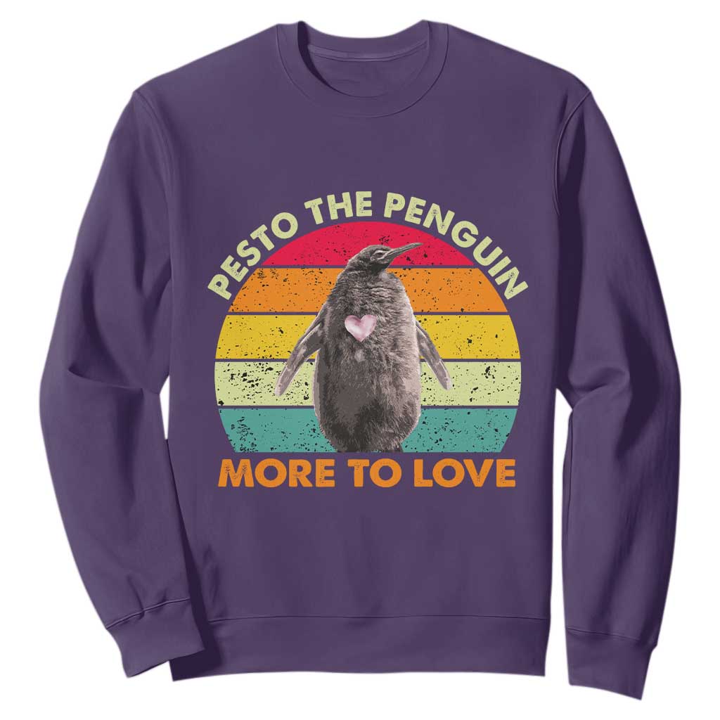 Pesto The Penguin Sweatshirt More To Love Vintage Sunset Retro TS11 Purple Print Your Wear
