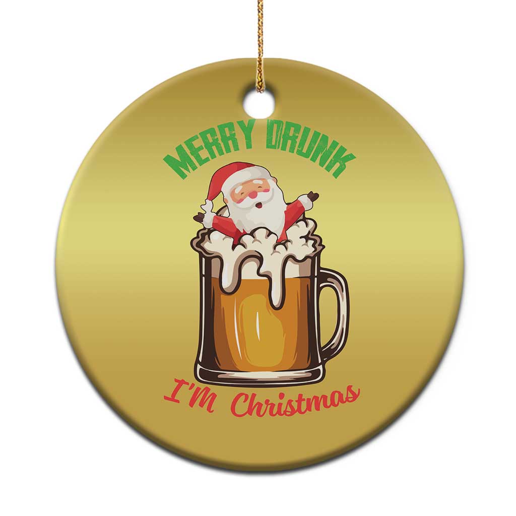 Funny Xmas Beer Christmas Ornament Merry Drunk I'm Xmas Wasted Santa TS11 Print Your Wear