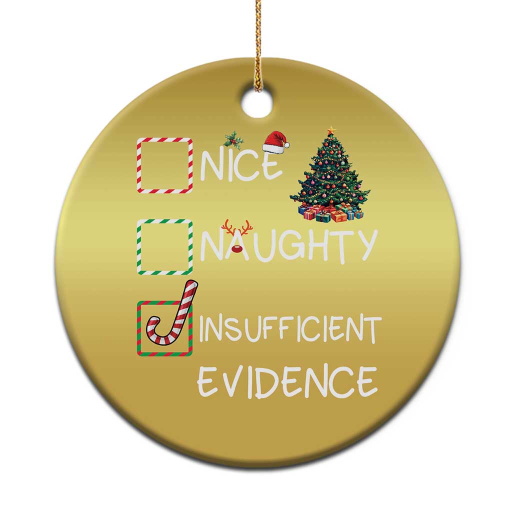 Funny Nice Naughty Insufficient Evidence Christmas Ornament Xmas Tree Candy Cane TS11 Print Your Wear