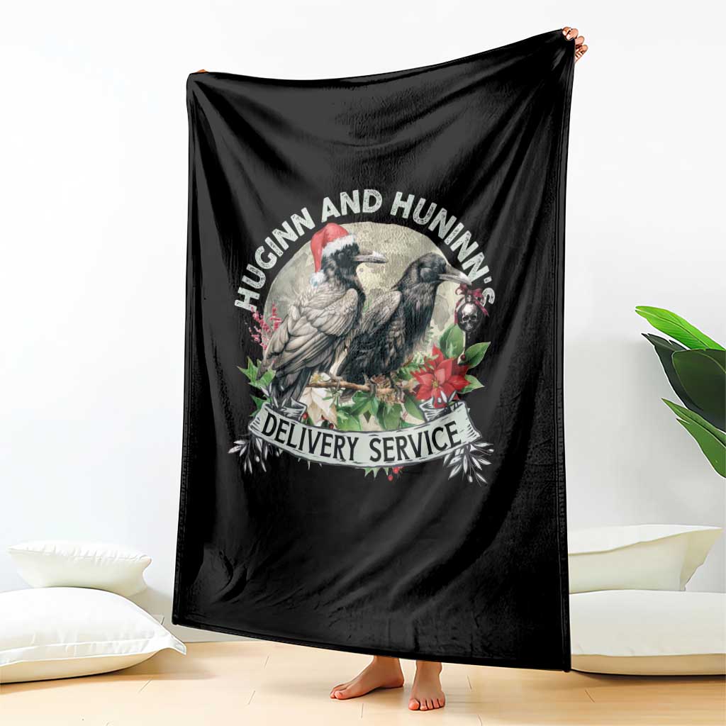 Christmas Viking Throw Blanket Huginn And Hunninn's Delivery Service Raven TS11 Print Your Wear