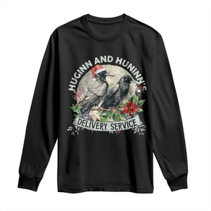 Christmas Viking Long Sleeve Shirt Huginn And Hunninn's Delivery Service Raven TS11 Black Print Your Wear