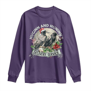 Christmas Viking Long Sleeve Shirt Huginn And Hunninn's Delivery Service Raven TS11 Purple Print Your Wear