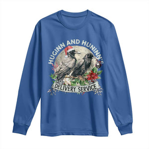 Christmas Viking Long Sleeve Shirt Huginn And Hunninn's Delivery Service Raven TS11 Royal Blue Print Your Wear