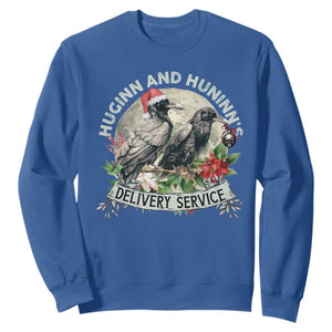 Christmas Viking Sweatshirt Huginn And Hunninn's Delivery Service Raven TS11 Royal Blue Print Your Wear