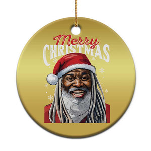 Merry Xmas Dreadlocks Black Santa Christmas Ornament TS11 Print Your Wear