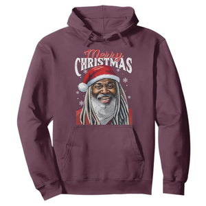 Merry Christmas Dreadlocks Black Santa Hoodie TS11 Maroon Print Your Wear