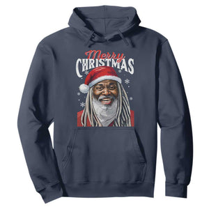 Merry Christmas Dreadlocks Black Santa Hoodie TS11 Navy Print Your Wear