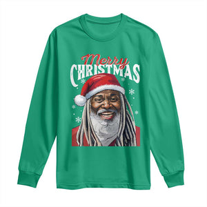 Merry Christmas Dreadlocks Black Santa Long Sleeve Shirt TS11 Irish Green Print Your Wear