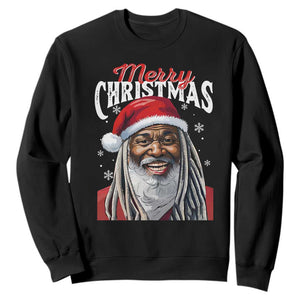Merry Christmas Dreadlocks Black Santa Sweatshirt TS11 Black Print Your Wear