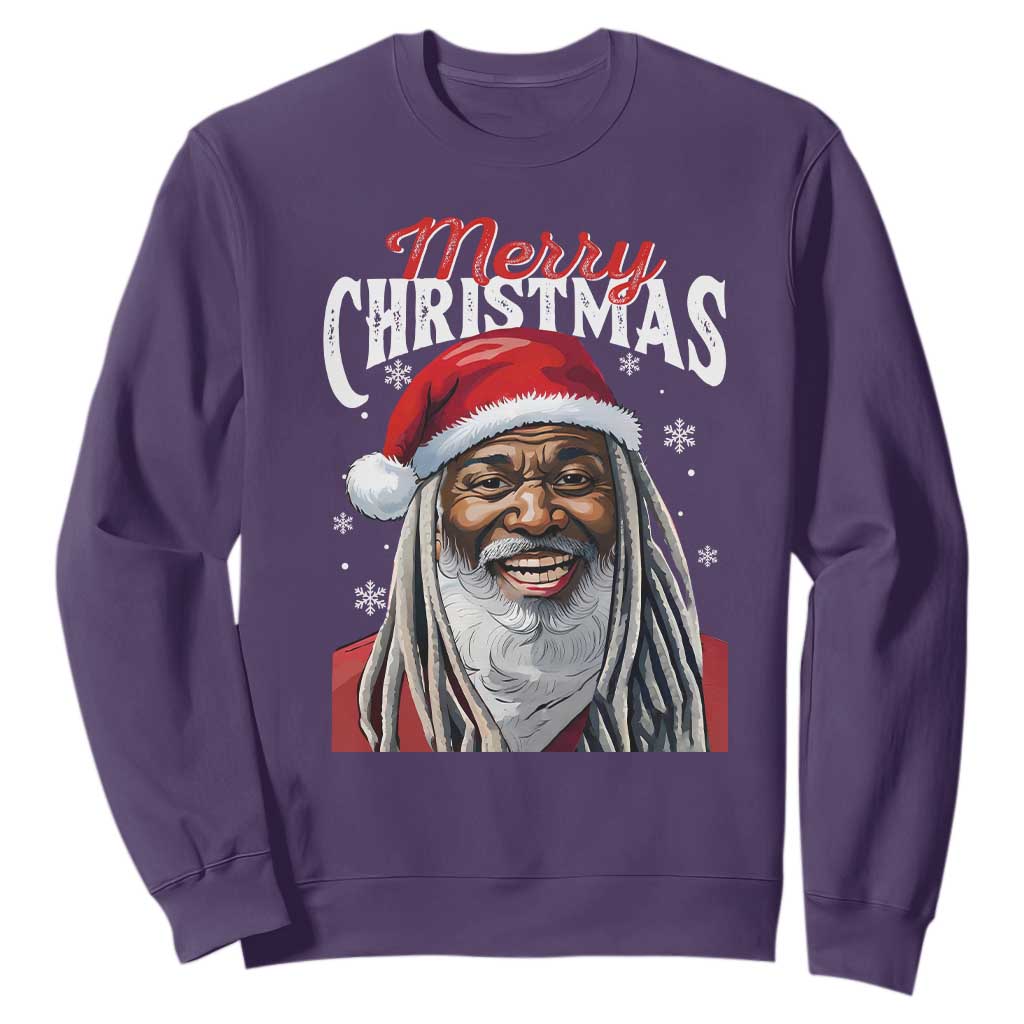 Merry Christmas Dreadlocks Black Santa Sweatshirt TS11 Purple Print Your Wear