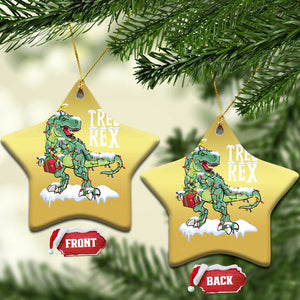 Funny Xmas Dinosaur Christmas Ornament Tree Rex Dinosaur Xmas Tree TS11 Star Gold Print Your Wear