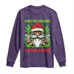 Funny Weed Christmas Long Sleeve Shirt Merry Juana Xmas Santa TS11 Purple Print Your Wear