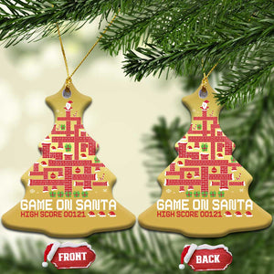 Funny Xmas Santa Gamers Christmas Ornament Game On Santa Chimney Xmas Tree TS11 Christmas Tree Gold Print Your Wear