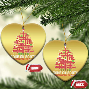 Funny Xmas Santa Gamers Christmas Ornament Game On Santa Chimney Xmas Tree TS11 Heart Gold Print Your Wear