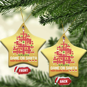 Funny Xmas Santa Gamers Christmas Ornament Game On Santa Chimney Xmas Tree TS11 Star Gold Print Your Wear