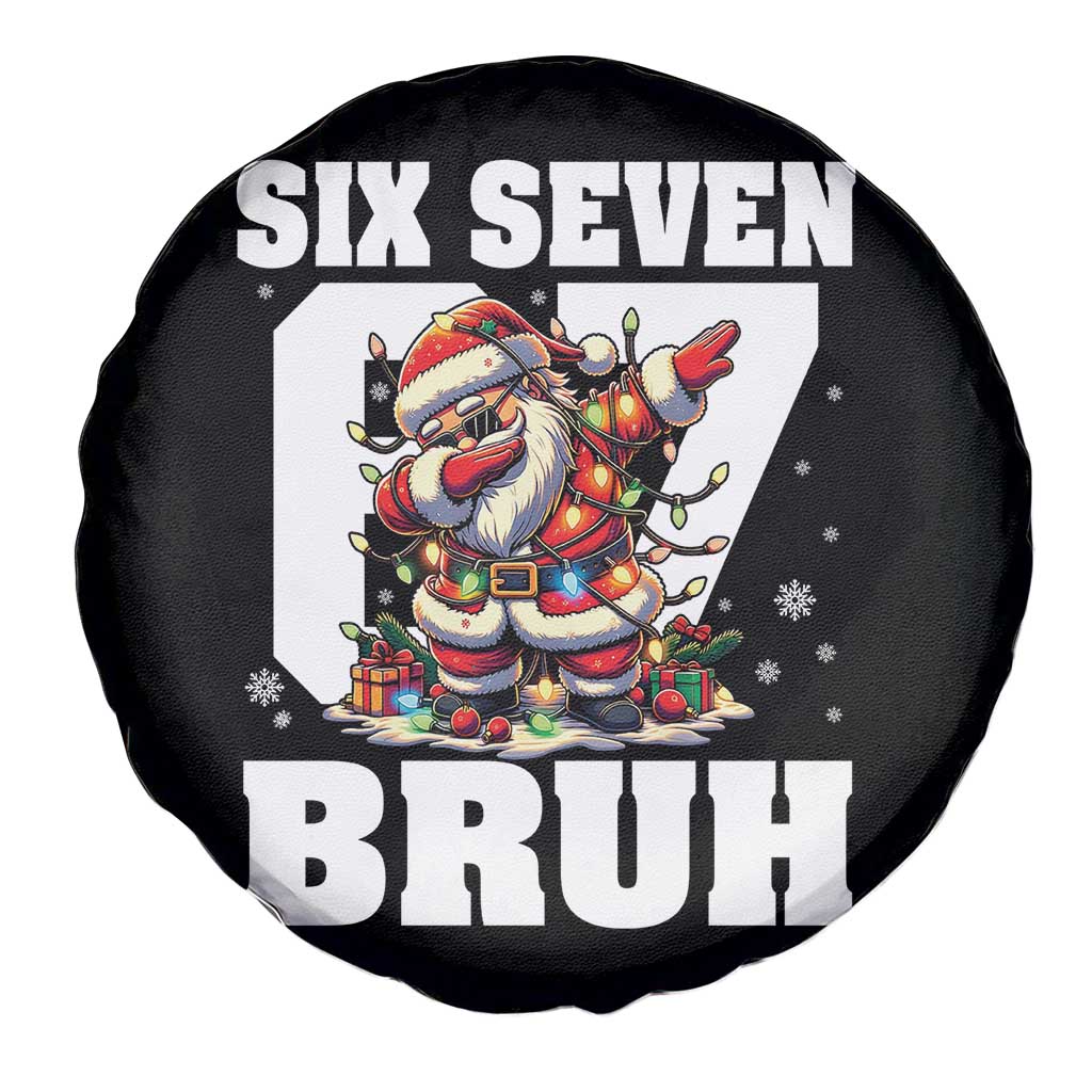 Funny Christmas Six Seven Bruh Spare Tire Cover Dabbing Santa TS11 Print Your Wear