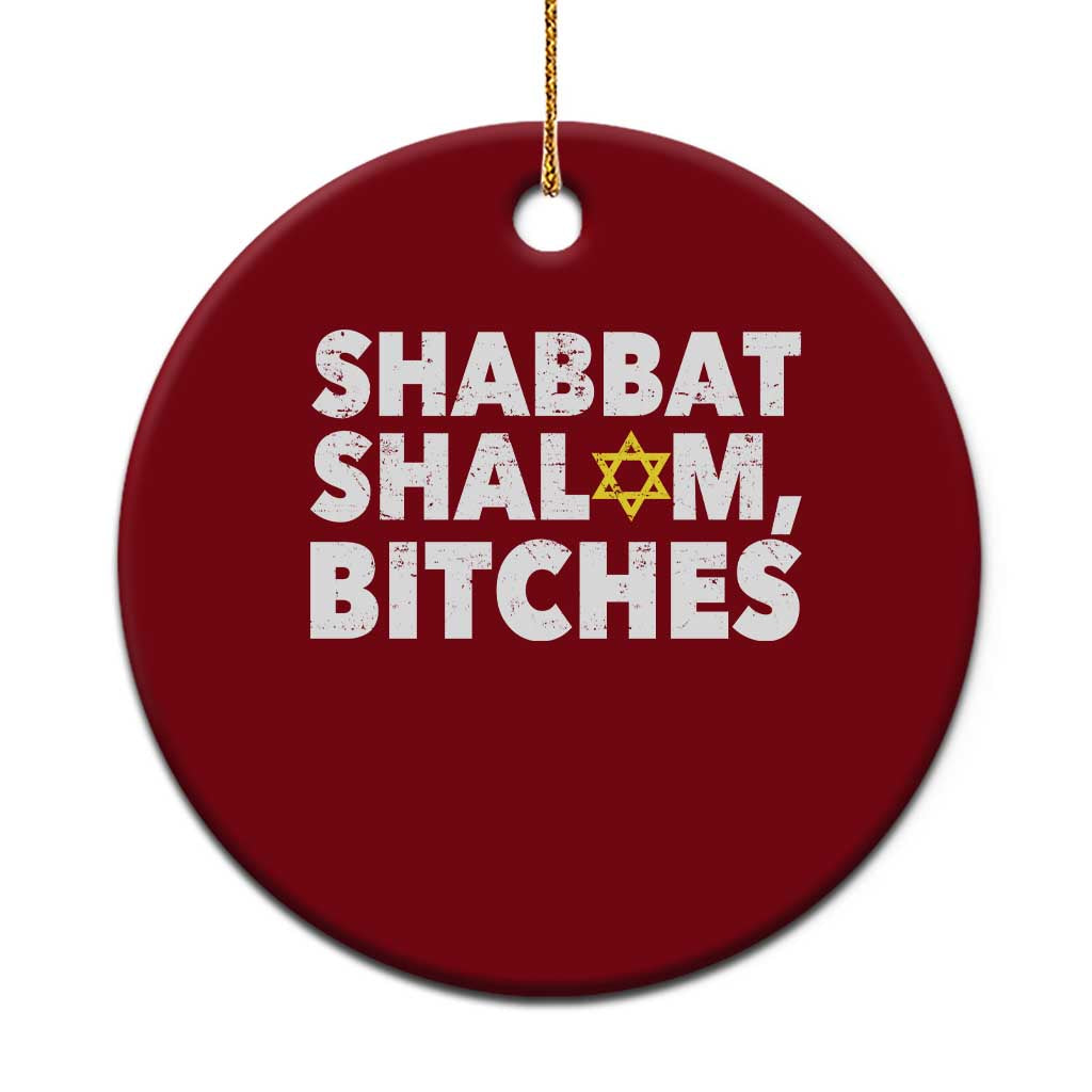 Funny Hanukkah Shabbat Shalom Bitches Ceramic Ornament Star Of David TS11 1pc Red Print Your Wear