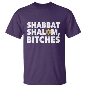 Funny Hanukkah Shabbat Shalom Bitches T Shirt Star Of David TS11 Purple Print Your Wear
