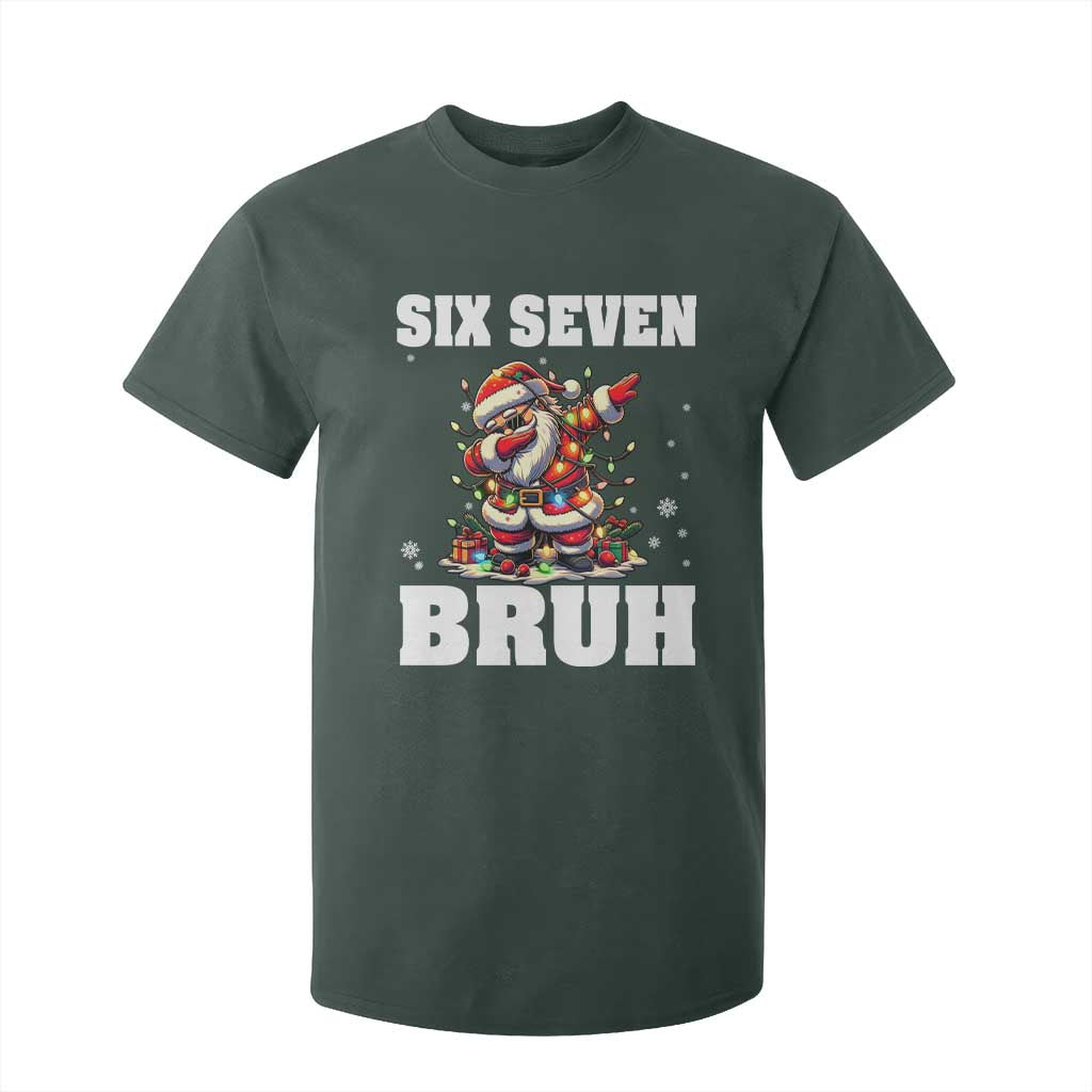 Funny Christmas 67 Six Seven Bruh T Shirt For Kid Dabbing Santa TS11 Dark Forest Green Print Your Wear