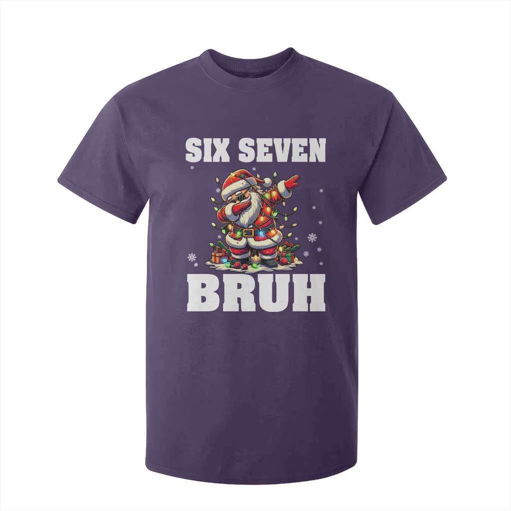 Funny Christmas 67 Six Seven Bruh T Shirt For Kid Dabbing Santa TS11 Purple Print Your Wear