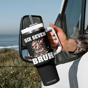 Funny Christmas 67 Six Seven Bruh Tumbler With Handle Dabbing Santa TS11 Print Your Wear