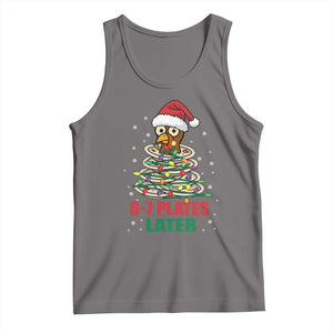 Funny 67 Christmas Tank Top 6 7 Plates Later Xmas Dinner Turkey TS11 Deep Heather Print Your Wear