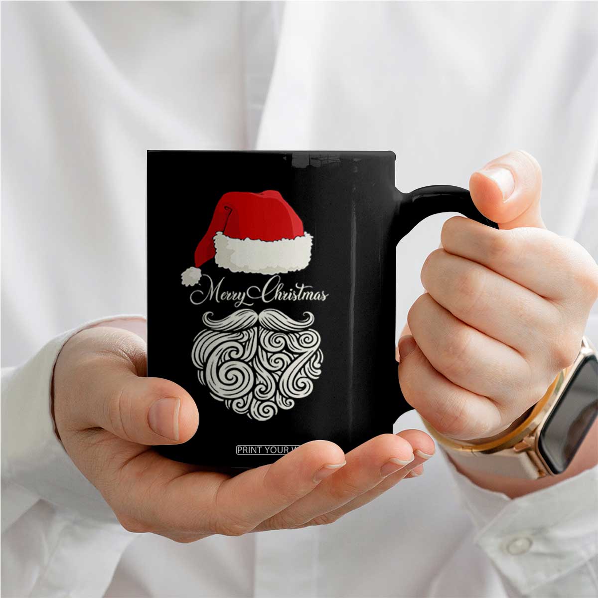 6 7 Xmas 67 Santa Six Seven Meme Merry Christmas Coffee Mug TS11 Print Your Wear
