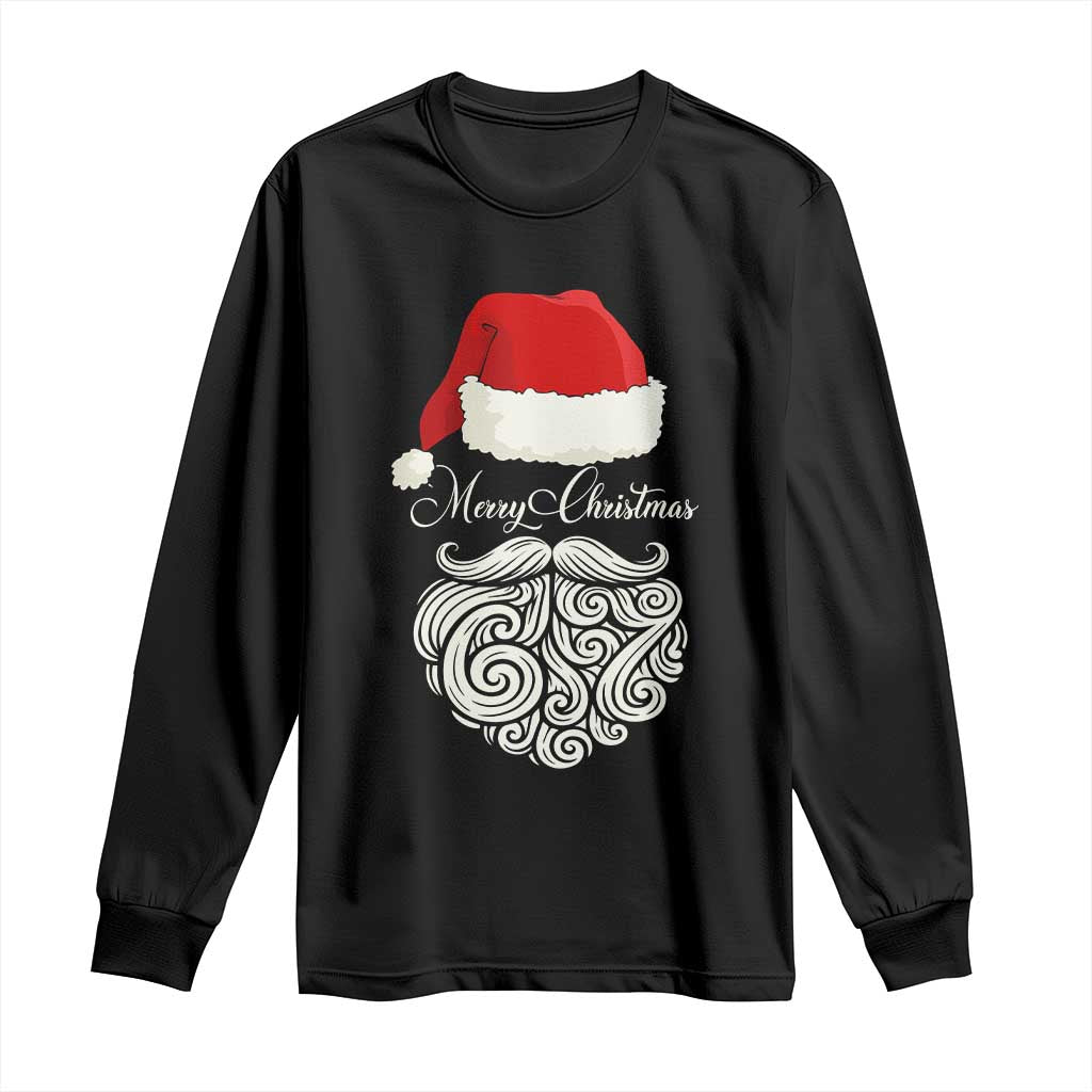 6 7 Xmas 67 Santa Six Seven Meme Merry Christmas Long Sleeve Shirt TS11 Black Print Your Wear