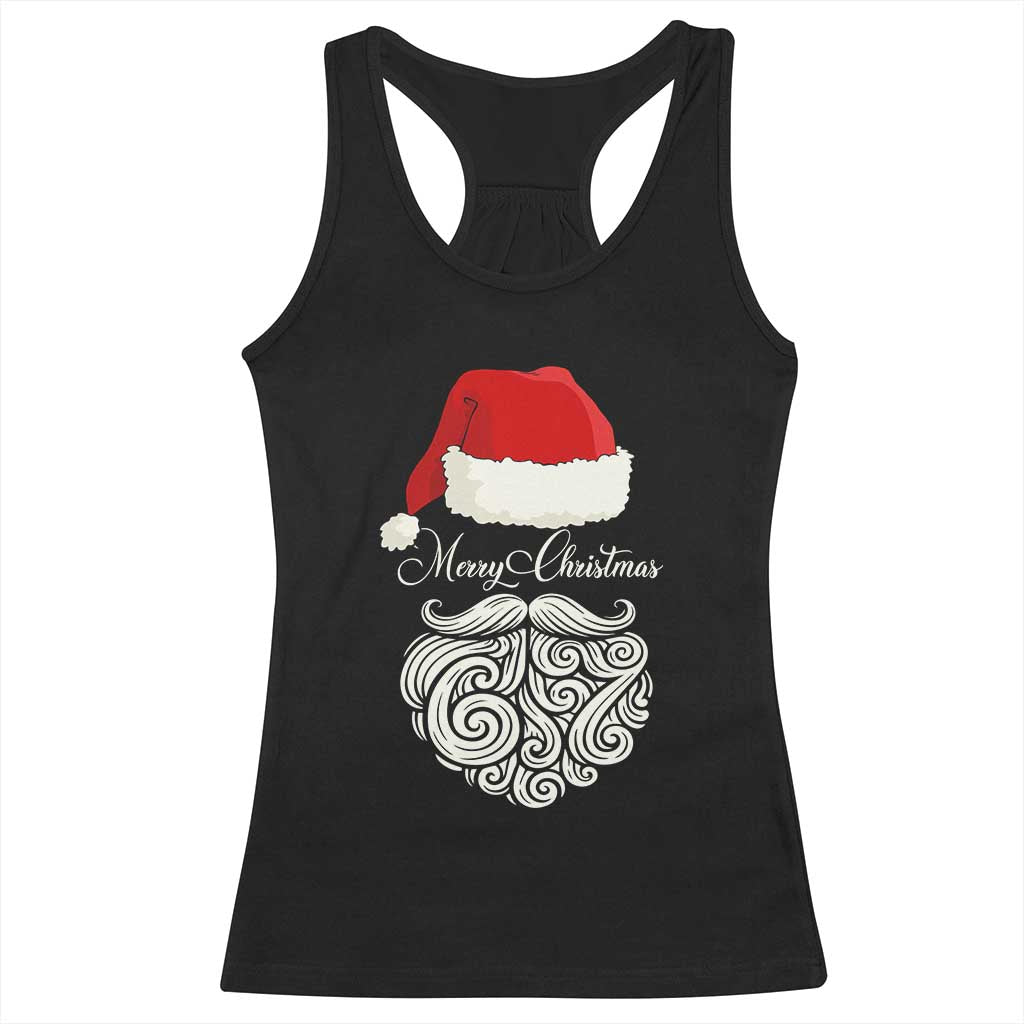 6 7 Xmas 67 Santa Six Seven Meme Merry Christmas Racerback Tank Top TS11 Black Print Your Wear