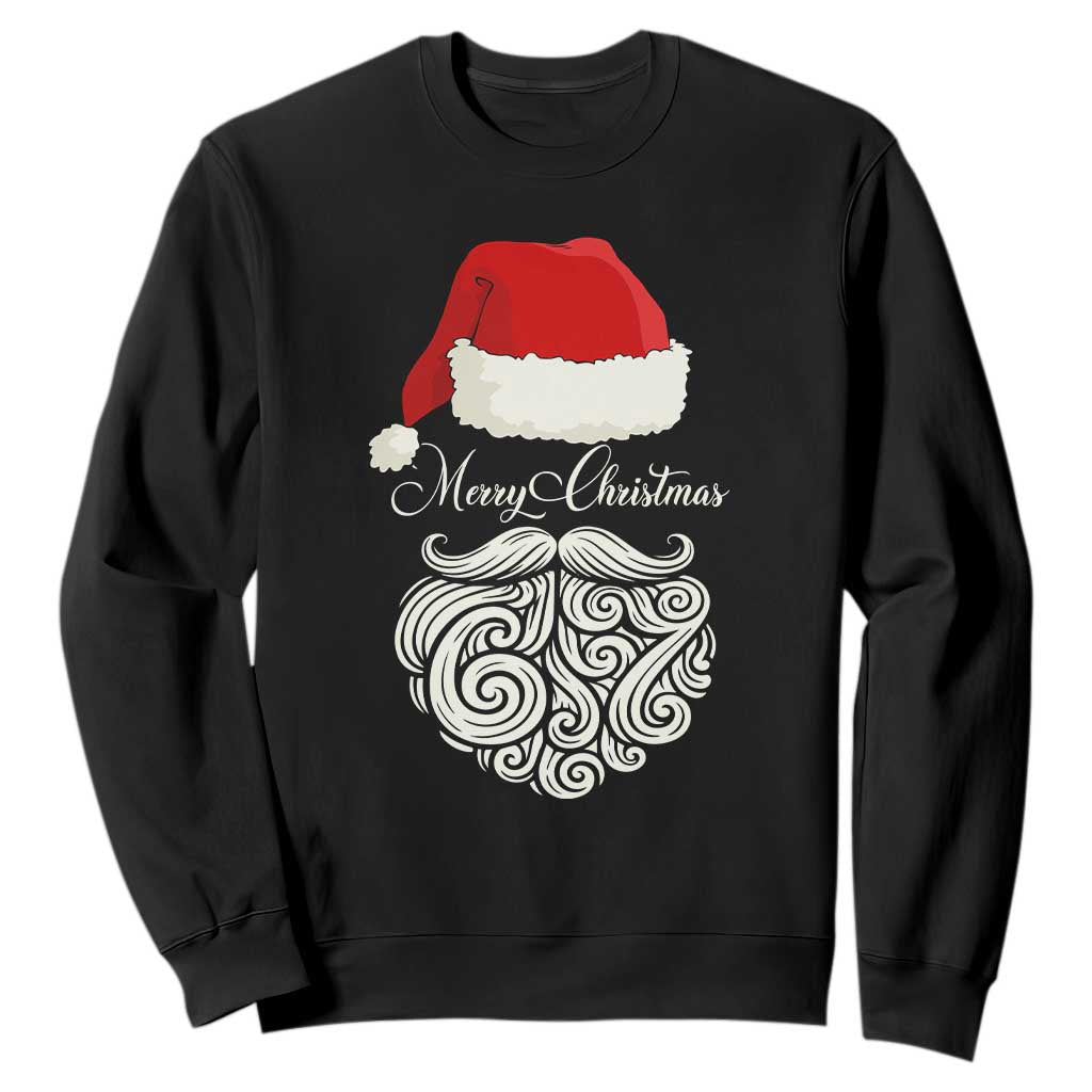 6 7 Xmas 67 Santa Six Seven Meme Merry Christmas Sweatshirt TS11 Black Print Your Wear
