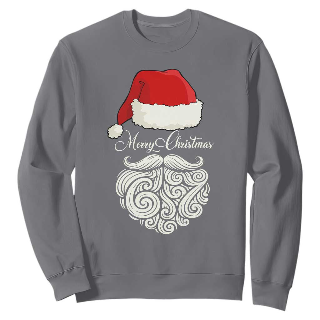 6 7 Xmas 67 Santa Six Seven Meme Merry Christmas Sweatshirt TS11 Charcoal Print Your Wear