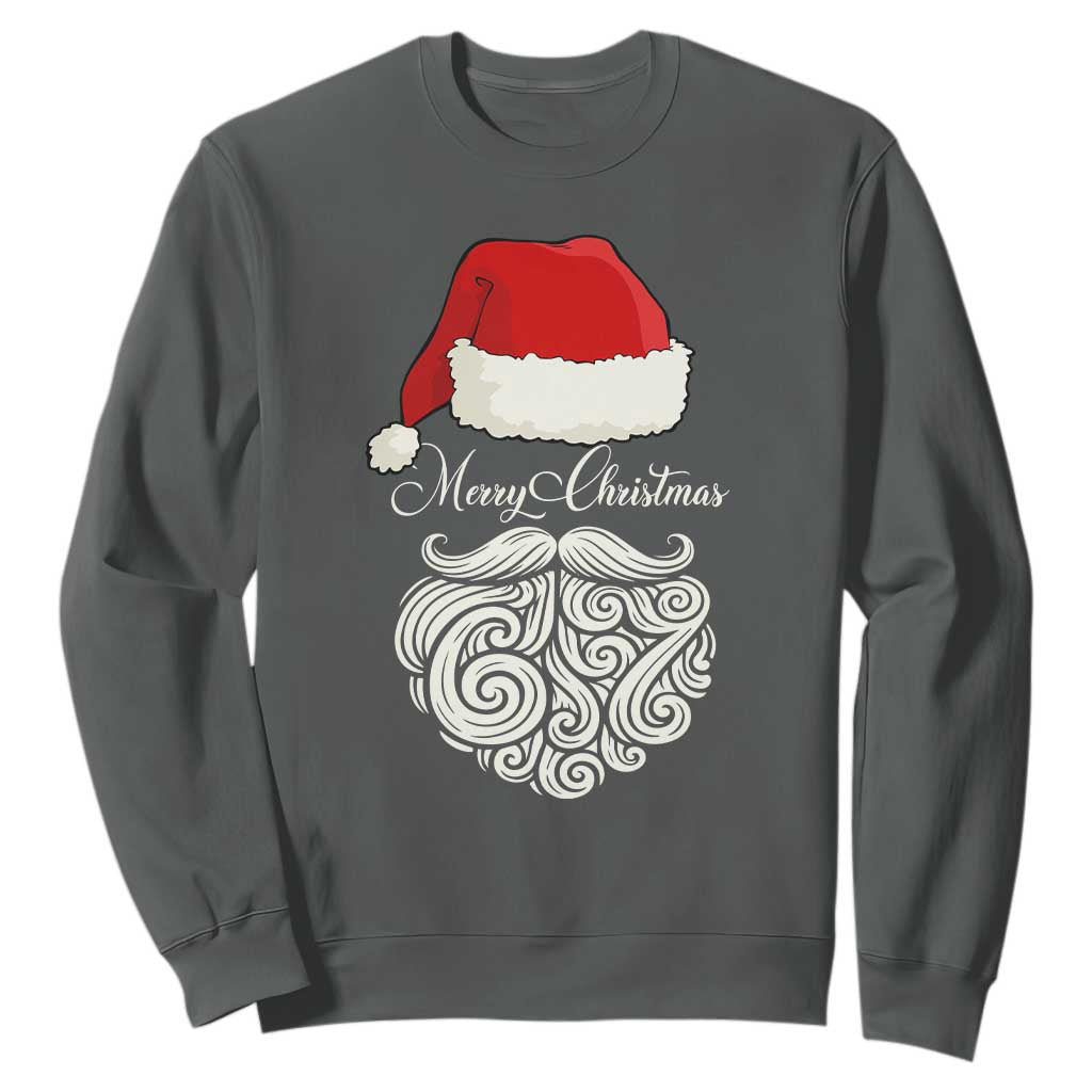 6 7 Xmas 67 Santa Six Seven Meme Merry Christmas Sweatshirt TS11 Dark Heather Print Your Wear