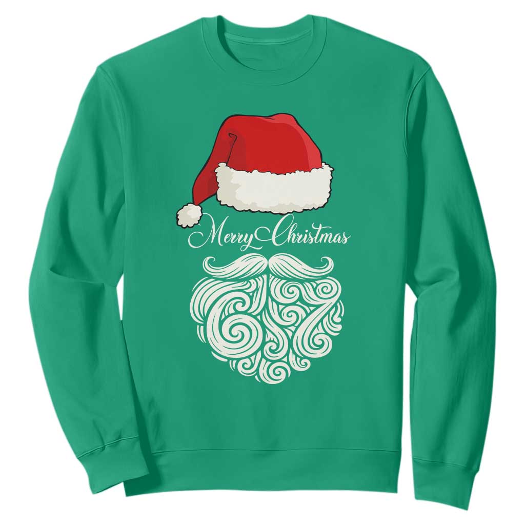 6 7 Xmas 67 Santa Six Seven Meme Merry Christmas Sweatshirt TS11 Irish Green Print Your Wear