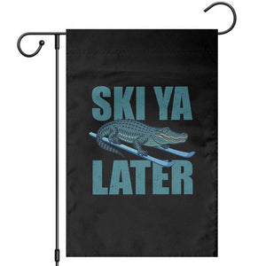 Funny Skiing Alligator Garden Flag Ski Ya Later Skier Winter Sport TS11 Black Print Your Wear