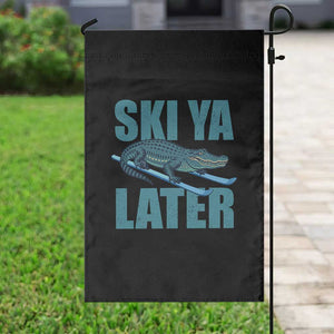 Funny Skiing Alligator Garden Flag Ski Ya Later Skier Winter Sport TS11 Print Your Wear