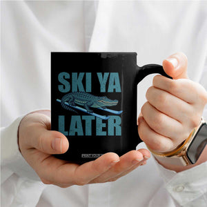Funny Skiing Alligator Coffee Mug Ski Ya Later Skier Winter Sport TS11 Print Your Wear