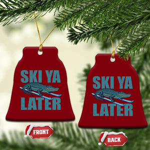 Funny Skiing Alligator Ceramic Ornament Ski Ya Later Skier Winter Sport TS11 Print Your Wear