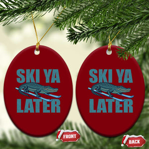 Funny Skiing Alligator Ceramic Ornament Ski Ya Later Skier Winter Sport TS11 Print Your Wear