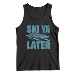 Funny Skiing Alligator Tank Top Ski Ya Later Skier Winter Sport TS11 Black Print Your Wear