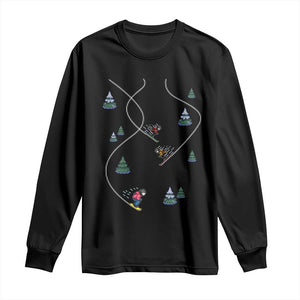 Funny Pixel Ski Snowboard Winter Sport Game Lover Long Sleeve Shirt TS11 Black Print Your Wear
