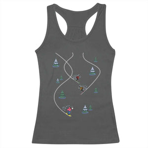 Funny Pixel Ski Snowboard Winter Sport Game Lover Racerback Tank Top TS11 Dark Heather Print Your Wear