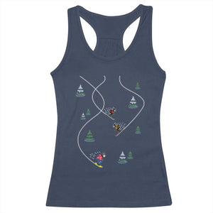 Funny Pixel Ski Snowboard Winter Sport Game Lover Racerback Tank Top TS11 Navy Print Your Wear