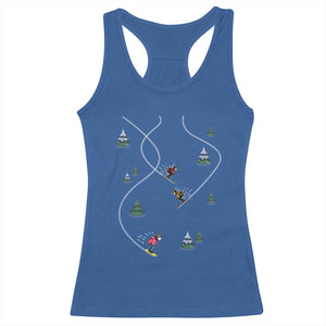 Funny Pixel Ski Snowboard Winter Sport Game Lover Racerback Tank Top TS11 Royal Blue Print Your Wear