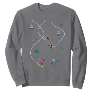 Funny Pixel Ski Snowboard Winter Sport Game Lover Sweatshirt TS11 Charcoal Print Your Wear