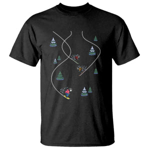 Funny Pixel Ski Snowboard Winter Sport Game Lover T Shirt TS11 Black Print Your Wear