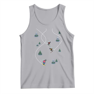 Funny Pixel Ski Snowboard Winter Sport Game Lover Tank Top TS11 Athletic Heather Print Your Wear