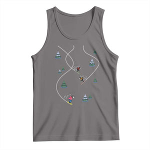 Funny Pixel Ski Snowboard Winter Sport Game Lover Tank Top TS11 Deep Heather Print Your Wear