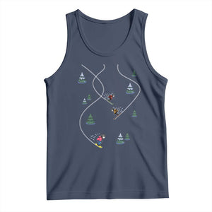 Funny Pixel Ski Snowboard Winter Sport Game Lover Tank Top TS11 Navy Print Your Wear
