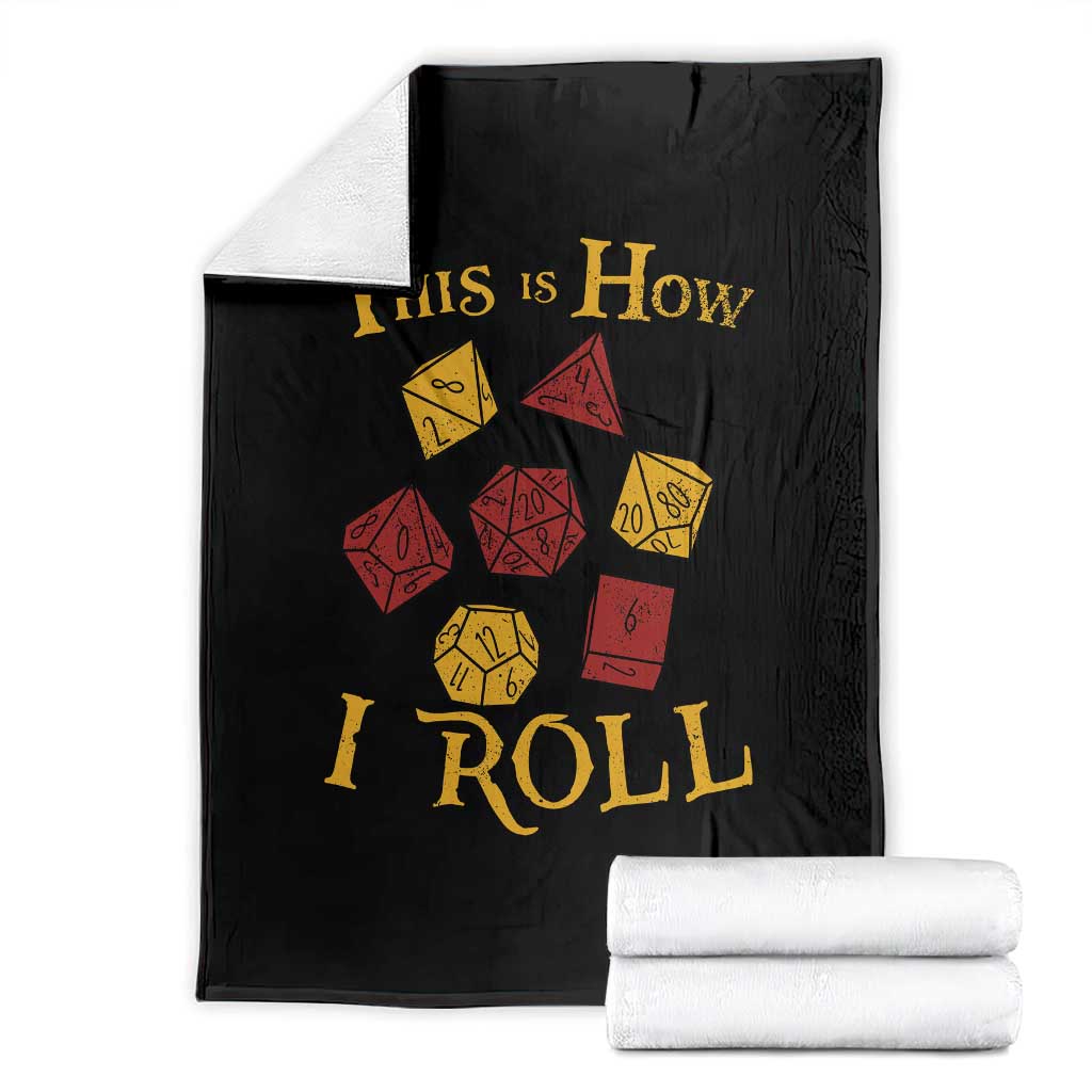 Funny RPG Tabletop Dice Throw Blanket This Is How I Roll Vintage D20 TS11 Black Print Your Wear